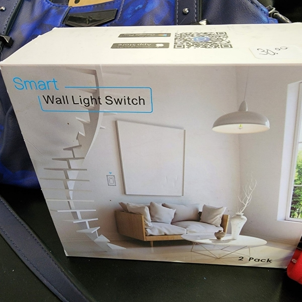 WiFi Light Switch Smart Switch 2 Gang Touch Wall Switch Comp. w/Alexa/Google.
